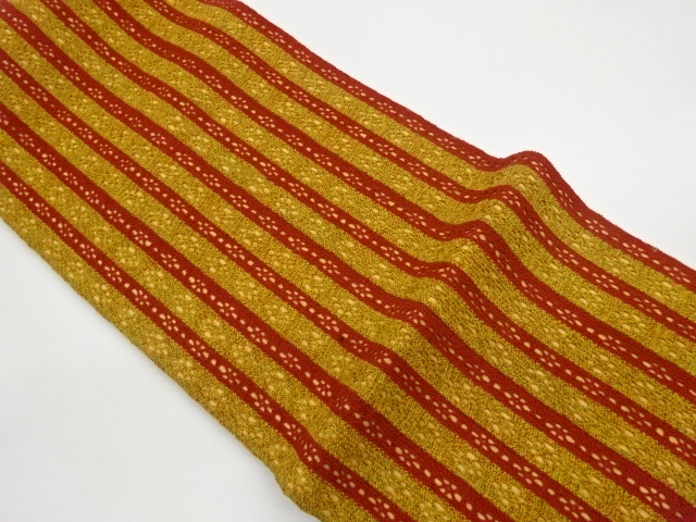 Nagoya obi for summer use, woven with a striped pattern of variegated weave